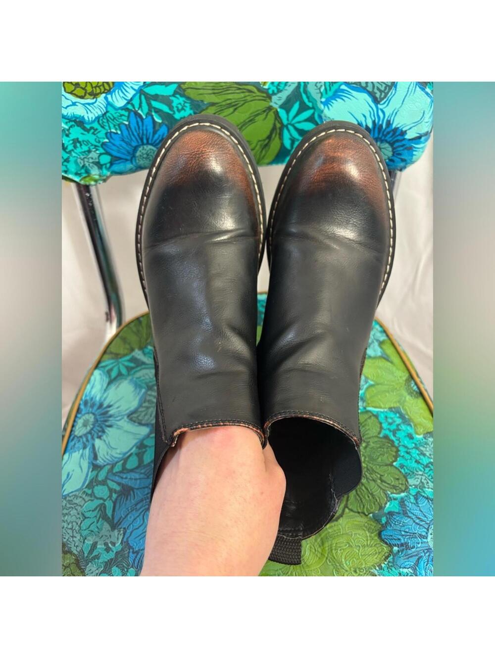 Madden‎ Girl Kween Chunky Chelsea Ankle Boots Brown+Black Women’s Size 6.5 - Picture 6 of 14